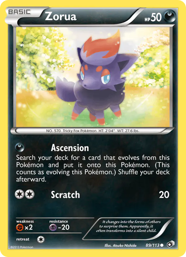 Carta Zorua 89/113 de Legendary Treasures