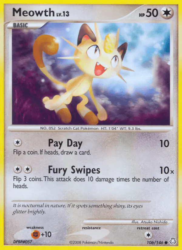 Carta Meowth 106/146 de Legends Awakened