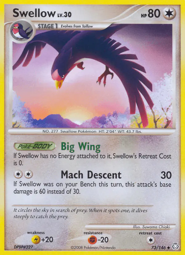 Carta Swellow 73/146 de Legends Awakened