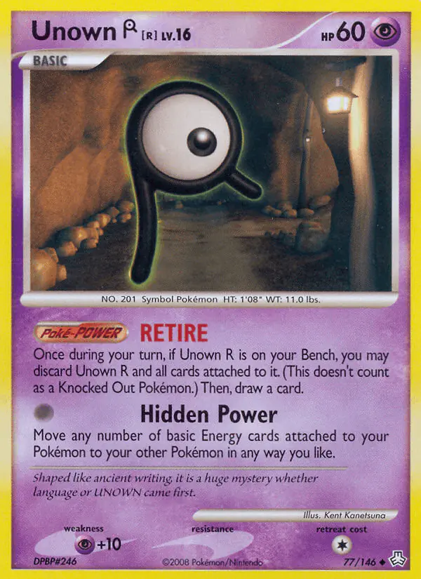Carta Unown R 77/146 de Legends Awakened
