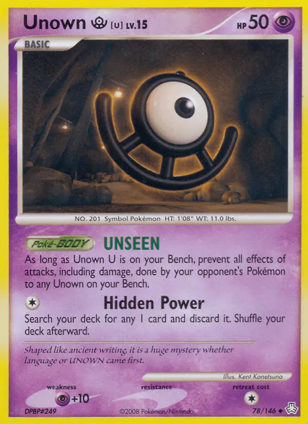 Carta Unown U 78/146 de Legends Awakened