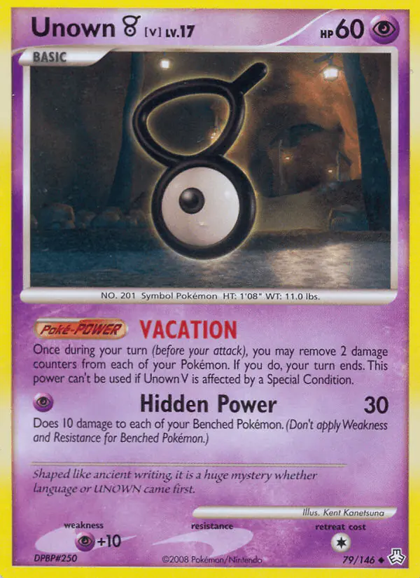 Carta Unown V 79/146 de Legends Awakened