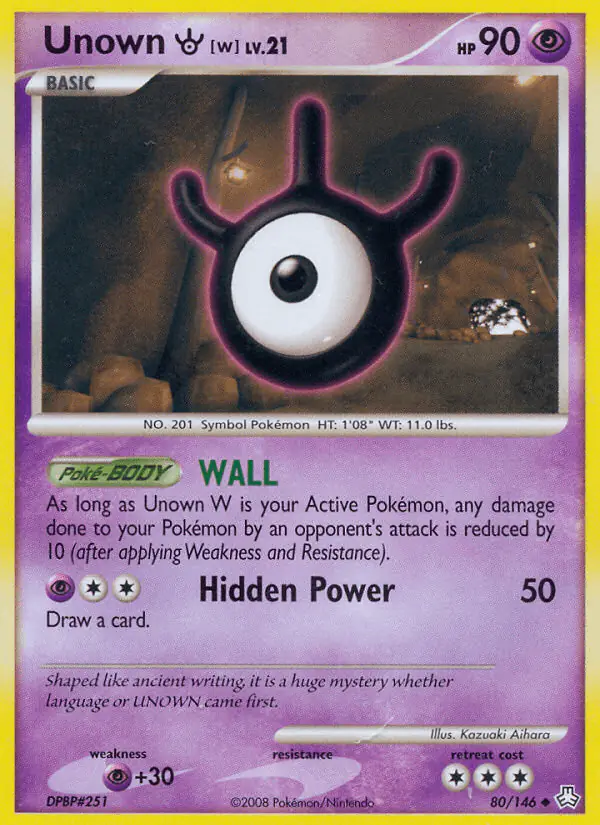 Carta Unown W 80/146 de Legends Awakened