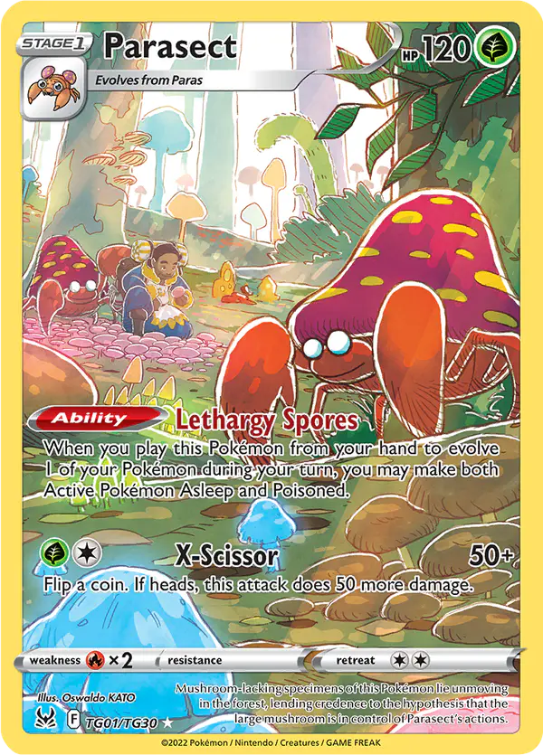 Carta Parasect TG01 de Lost Origin Trainer Gallery