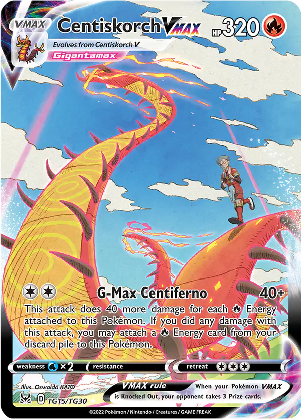 Carta Centiskorch VMAX TG15 de Lost Origin Trainer Gallery