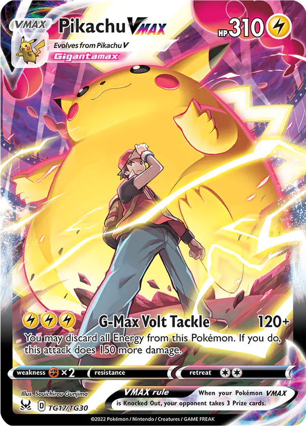 Carta Pikachu VMAX TG17 de Lost Origin Trainer Gallery