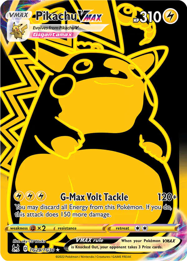 Carta Pikachu VMAX TG29 de Lost Origin Trainer Gallery
