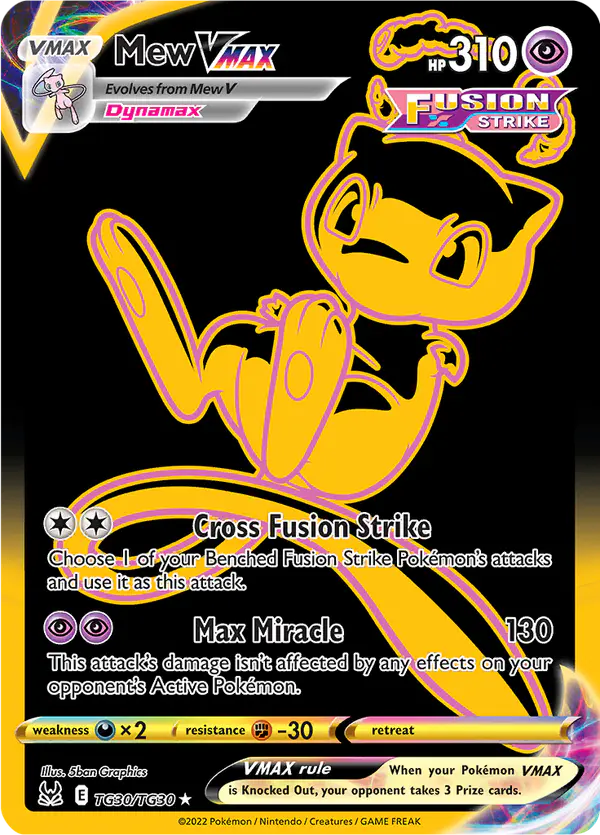 Carta Mew VMAX TG30 de Lost Origin Trainer Gallery