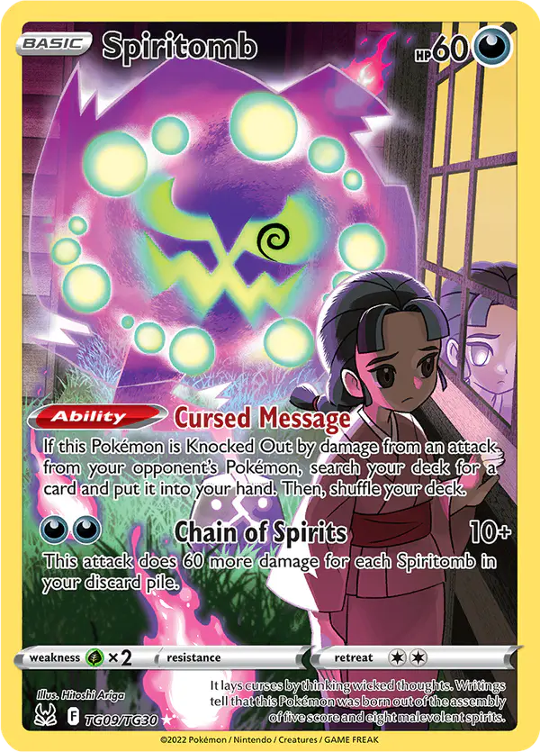 Carta Spiritomb TG09 de Lost Origin Trainer Gallery