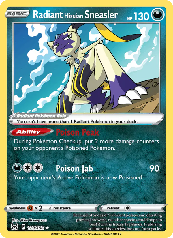 Carta Radiant Hisuian Sneasler 123/196 de Lost Origin