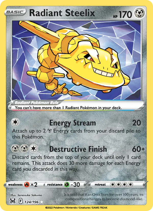 Carta Radiant Steelix 124/196 de Lost Origin