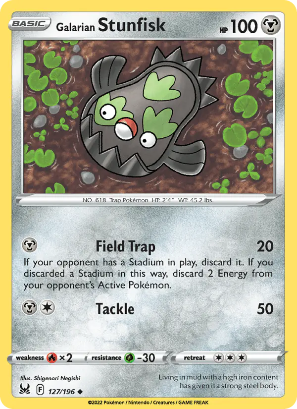 Carta Galarian Stunfisk 127/196 de Lost Origin