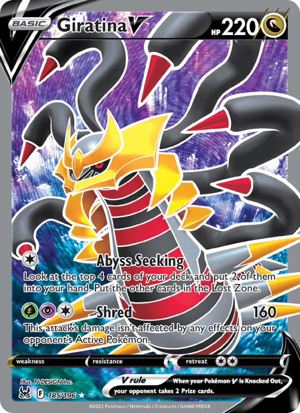 Carta Giratina V 185/196 de Lost Origin