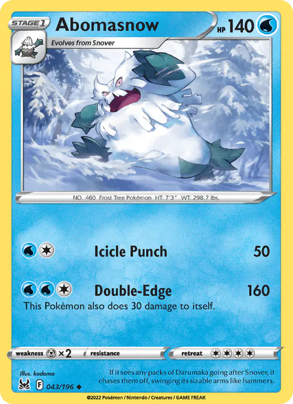 Carta Abomasnow 043/196 de Lost Origin