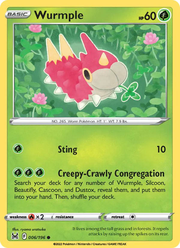 Carta Wurmple 006/196 de Lost Origin