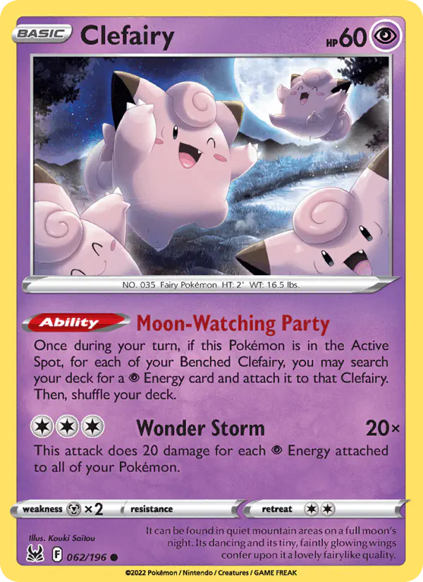 Carta Clefairy 062/196 de Lost Origin