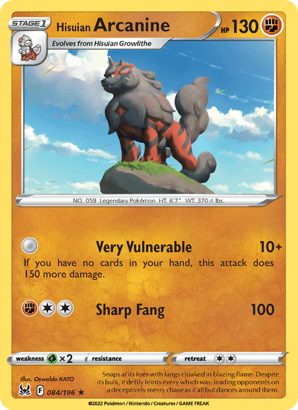 Carta Hisuian Arcanine 084/196 de Lost Origin