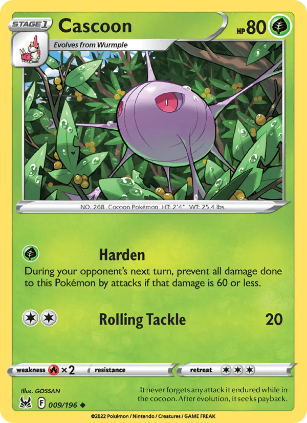 Carta Cascoon 009/196 de Lost Origin