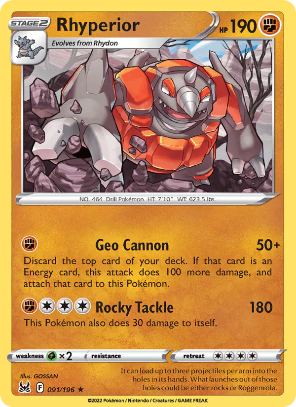 Carta Rhyperior 091/196 de Lost Origin