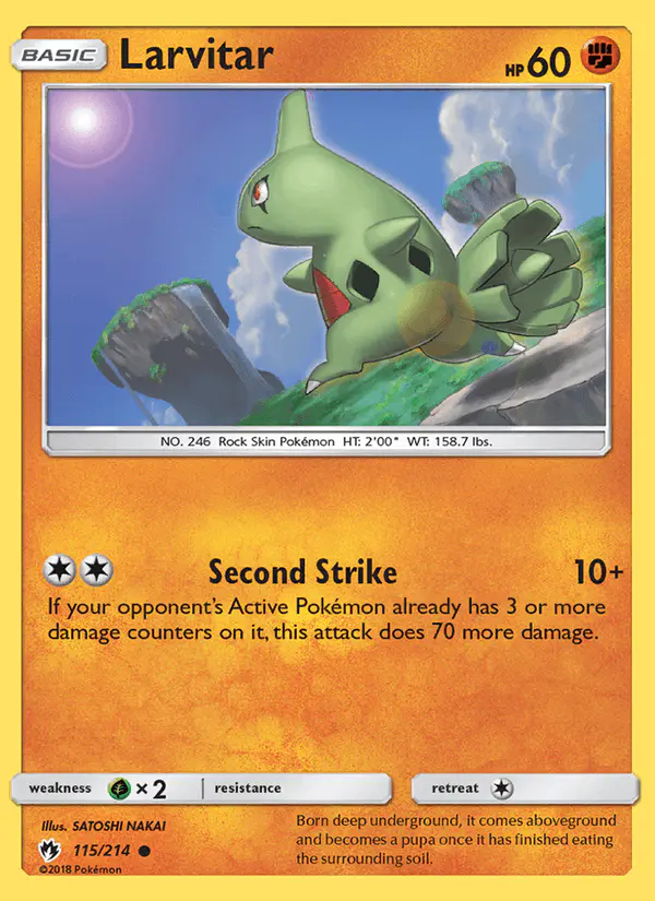 Carta Larvitar 115/214 de Lost Thunder
