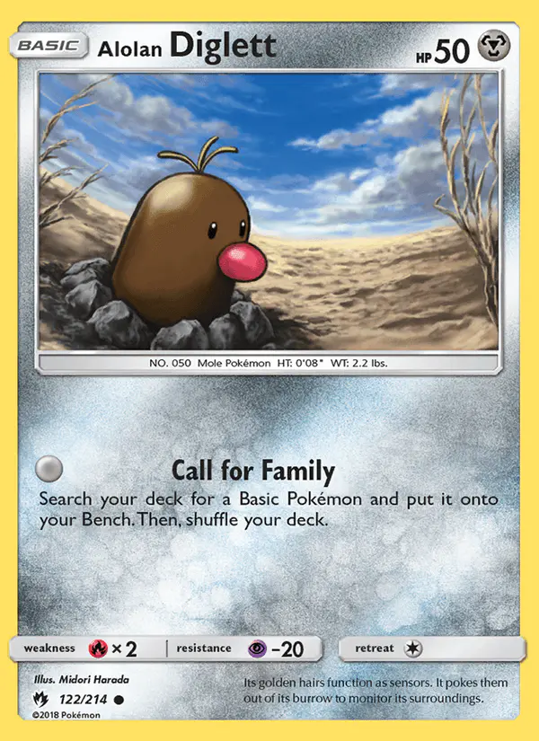 Carta Alolan Diglett 122/214 de Lost Thunder