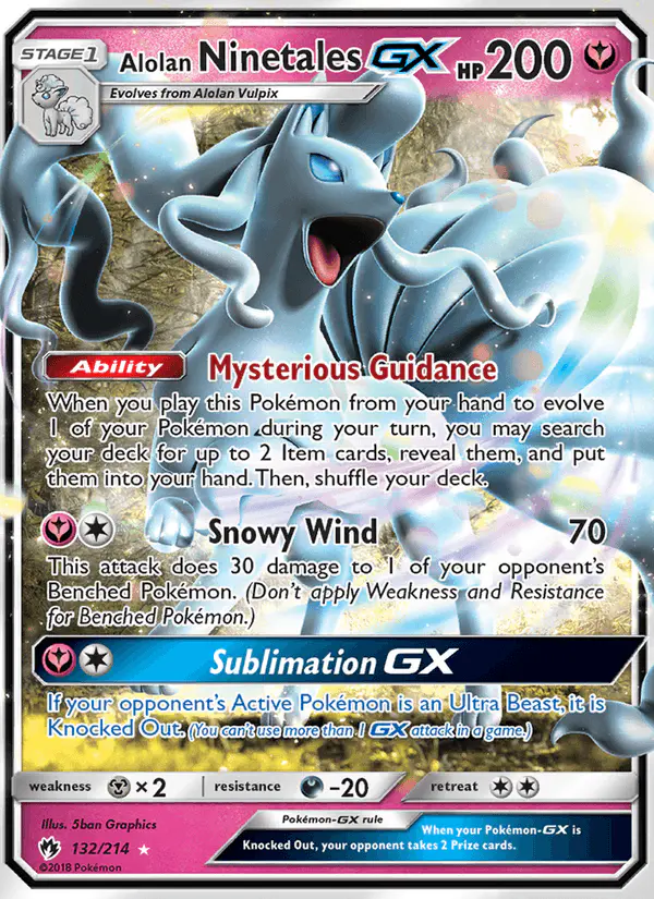 Carta Alolan Ninetales GX 132/214 de Lost Thunder