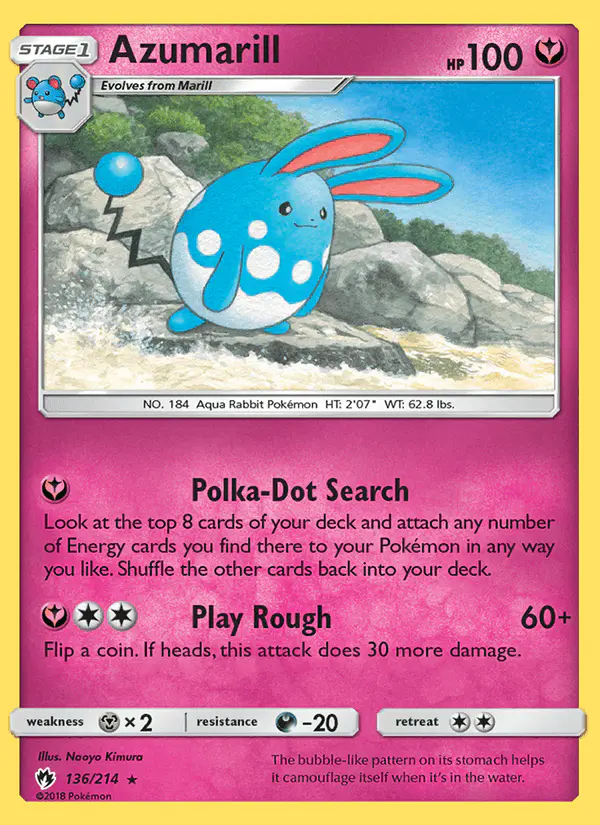 Carta Azumarill 136/214 de Lost Thunder