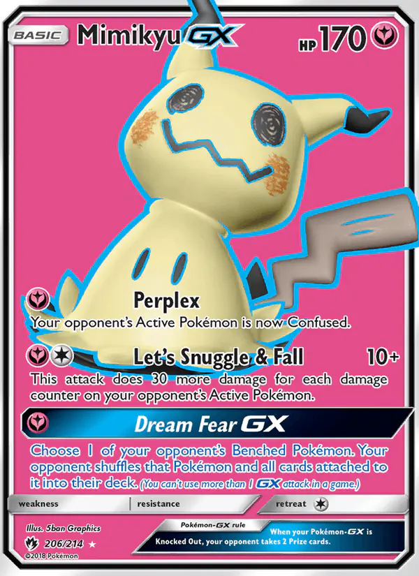 Carta Mimikyu GX 206/214 de Lost Thunder