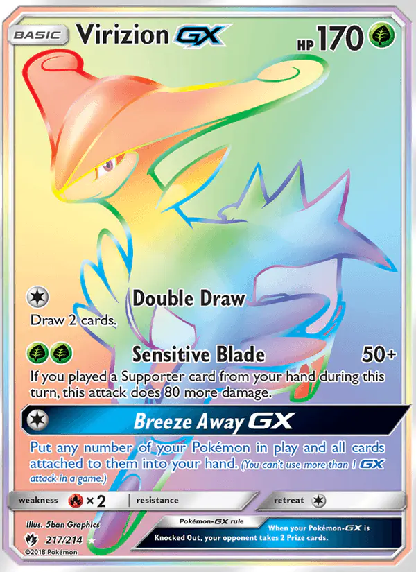 Carta Virizion GX 217/214 de Lost Thunder