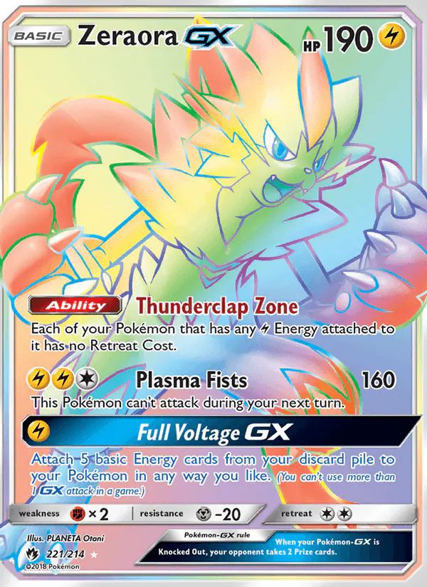 Carta Zeraora GX 221/214 de Lost Thunder