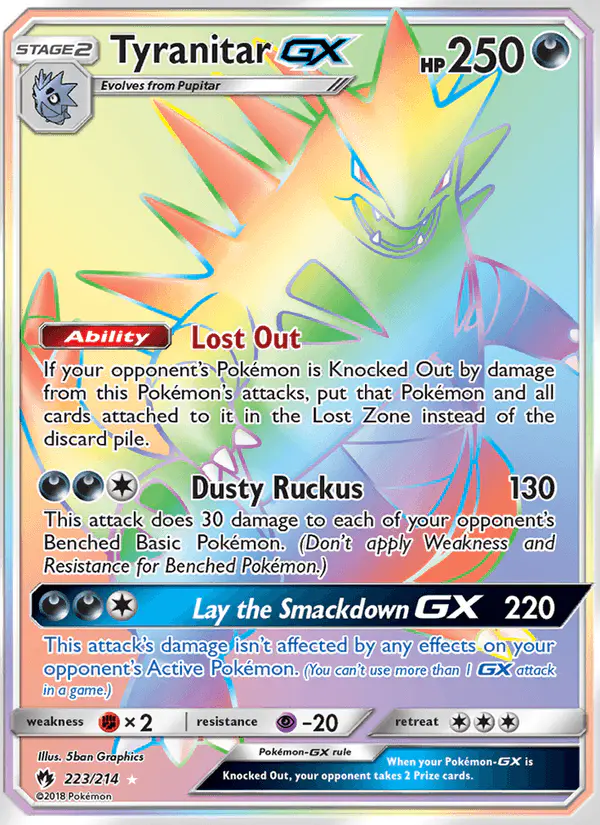 Carta Tyranitar GX 223/214 de Lost Thunder