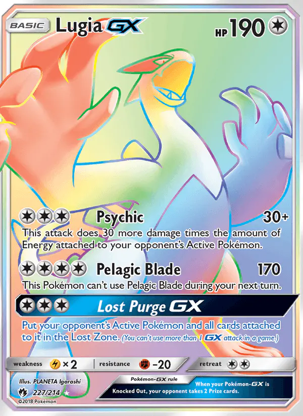 Carta Lugia GX 227/214 de Lost Thunder