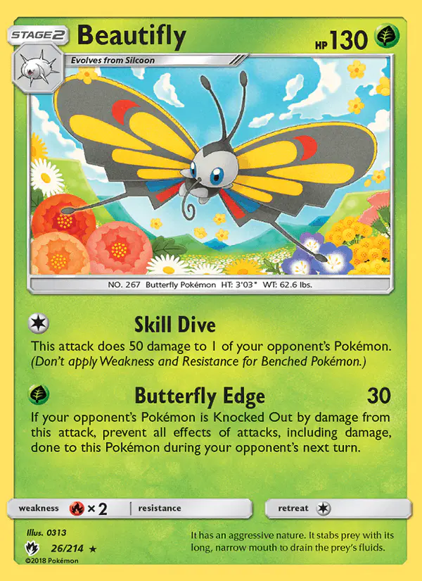 Carta Beautifly 26/214 de Lost Thunder
