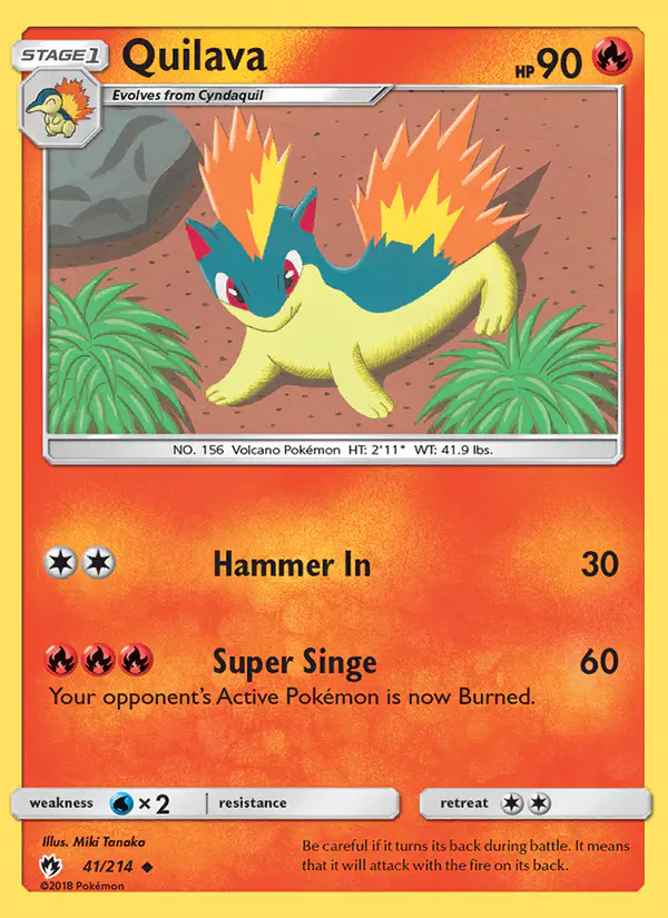 Carta Quilava 41/214 de Lost Thunder