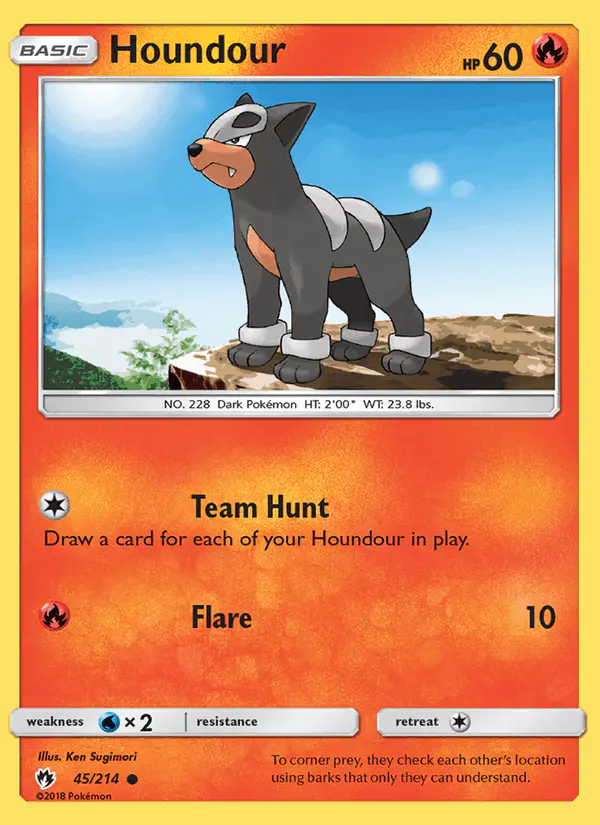 Carta Houndour 45/214 de Lost Thunder