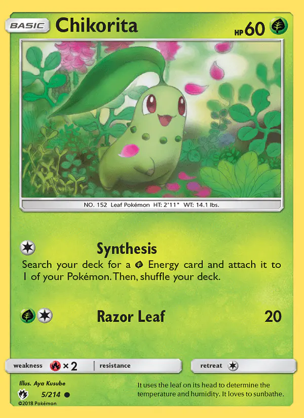 Carta Chikorita 5/214 de Lost Thunder
