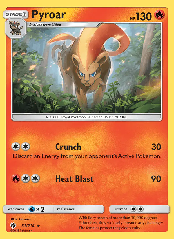 Carta Pyroar 51/214 de Lost Thunder