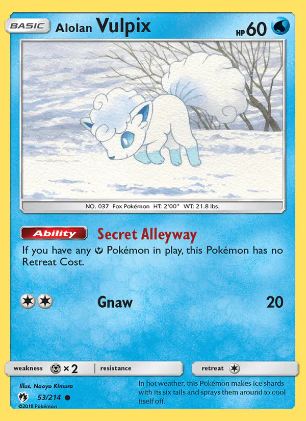 Carta Alolan Vulpix 53/214 de Lost Thunder