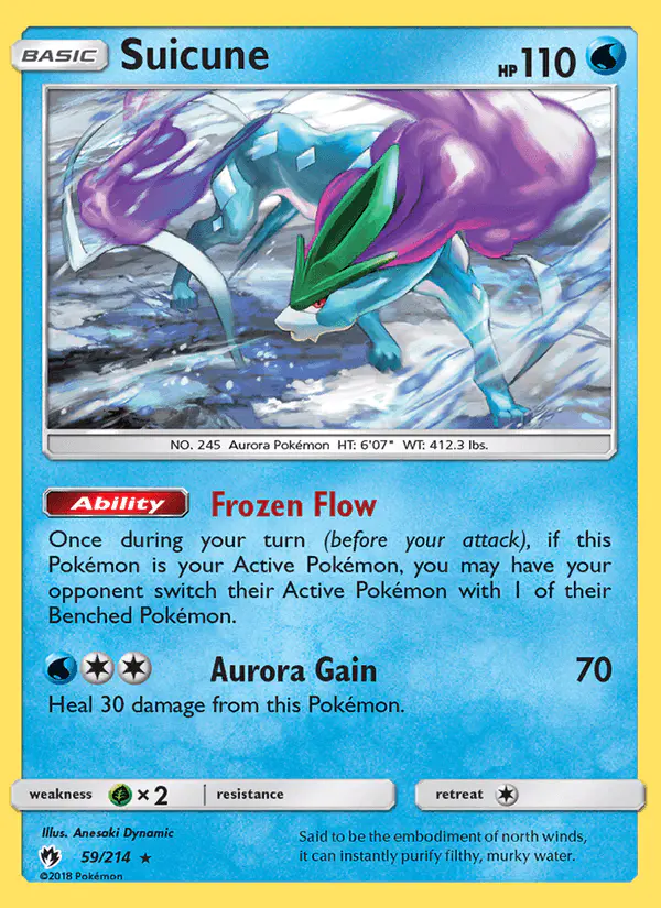 Carta Suicune 59/214 de Lost Thunder