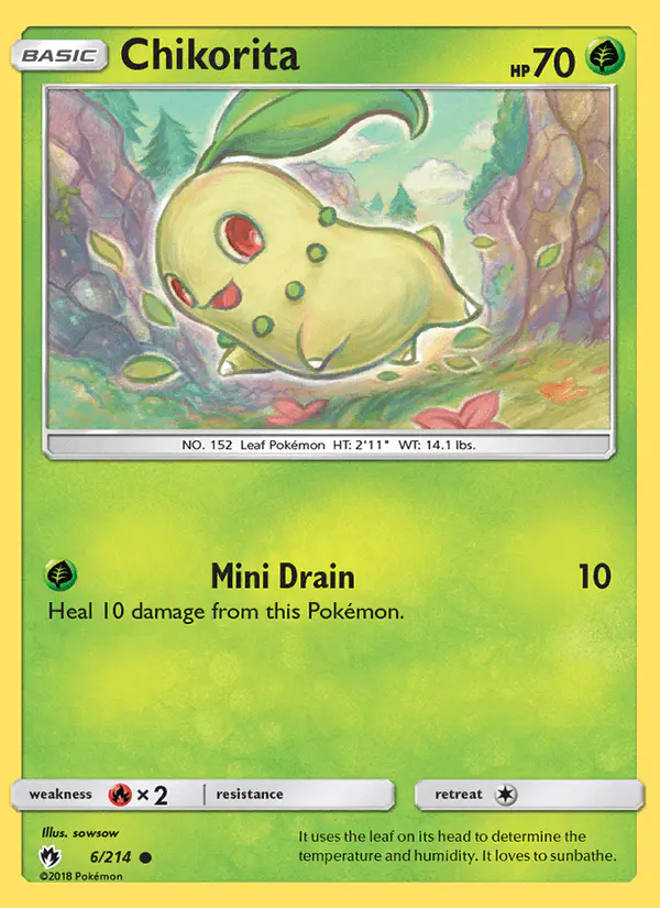 Carta Chikorita 6/214 de Lost Thunder