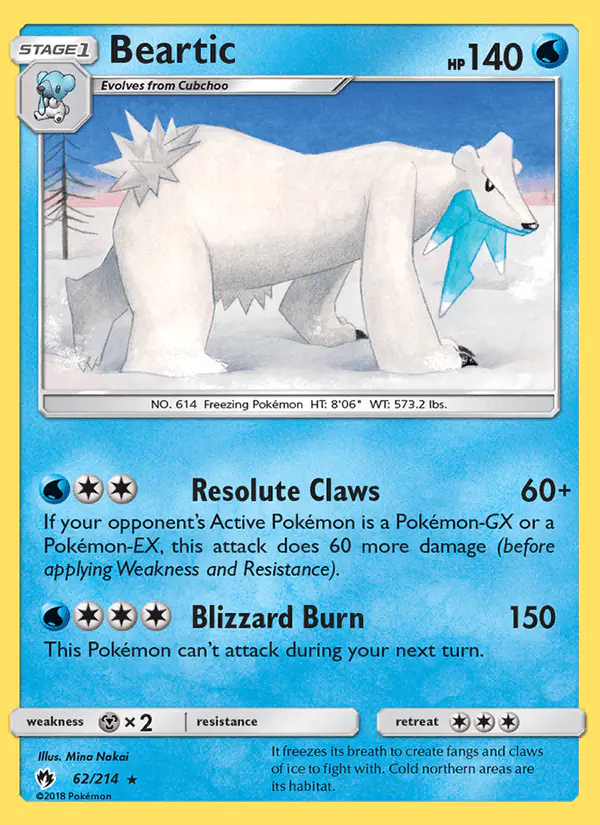 Carta Beartic 62/214 de Lost Thunder