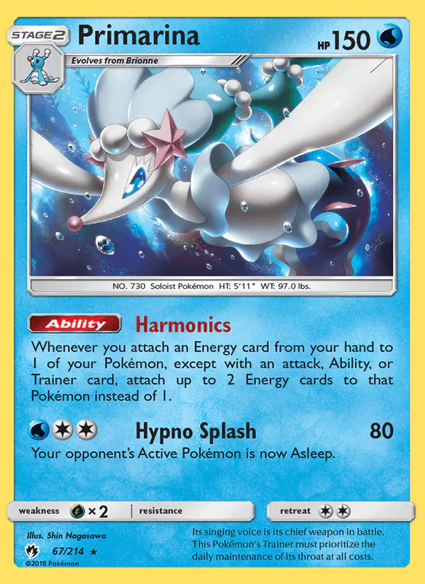 Carta Primarina 67/214 de Lost Thunder