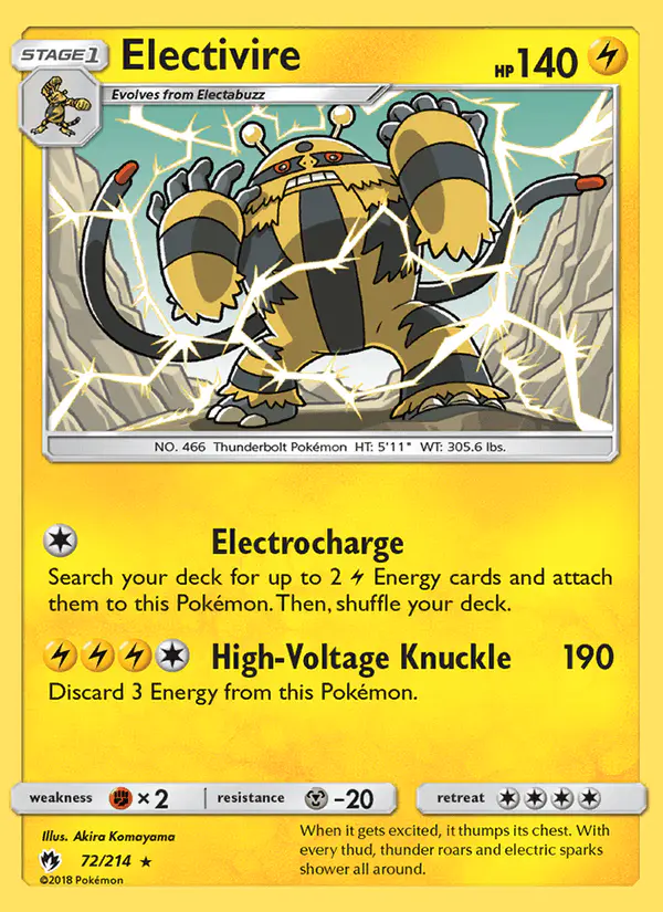 Carta Electivire 72/214 de Lost Thunder