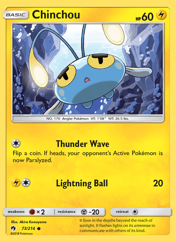 Carta Chinchou 73/214 de Lost Thunder