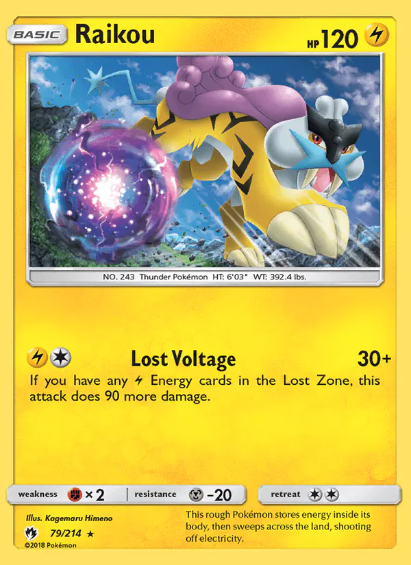 Carta Raikou 79/214 de Lost Thunder