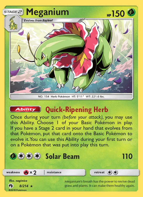 Carta Meganium 8/214 de Lost Thunder