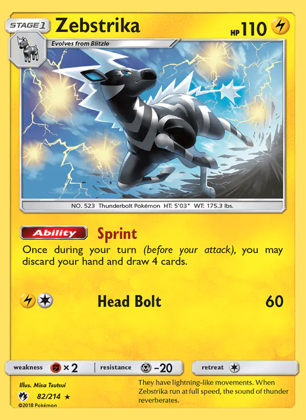 Carta Zebstrika 82/214 de Lost Thunder