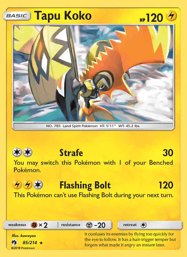 Carta Tapu Koko 85/214 de Lost Thunder