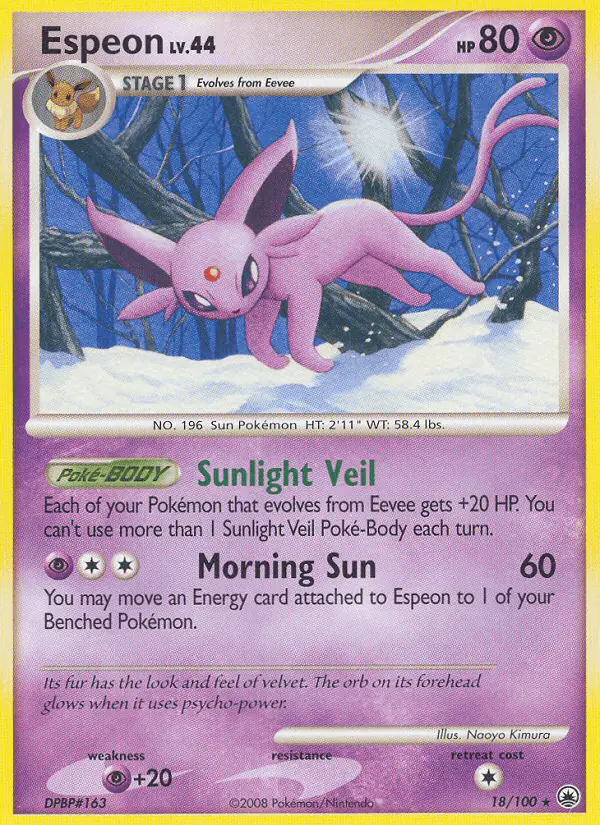 Carta Espeon 18/100 de Majestic Dawn