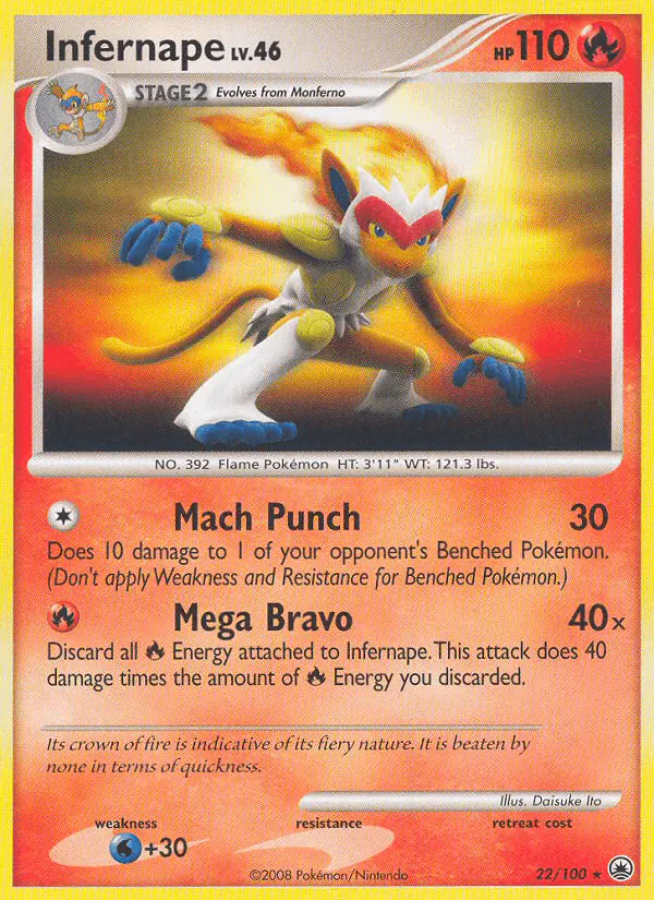 Carta Infernape 22/100 de Majestic Dawn